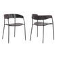 Benzara 19" Black Round Back Wooden Seat Dining Chair Set of Two