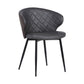 Benzara 19" Gray Faux Leather Back Contemporary Dining Chair