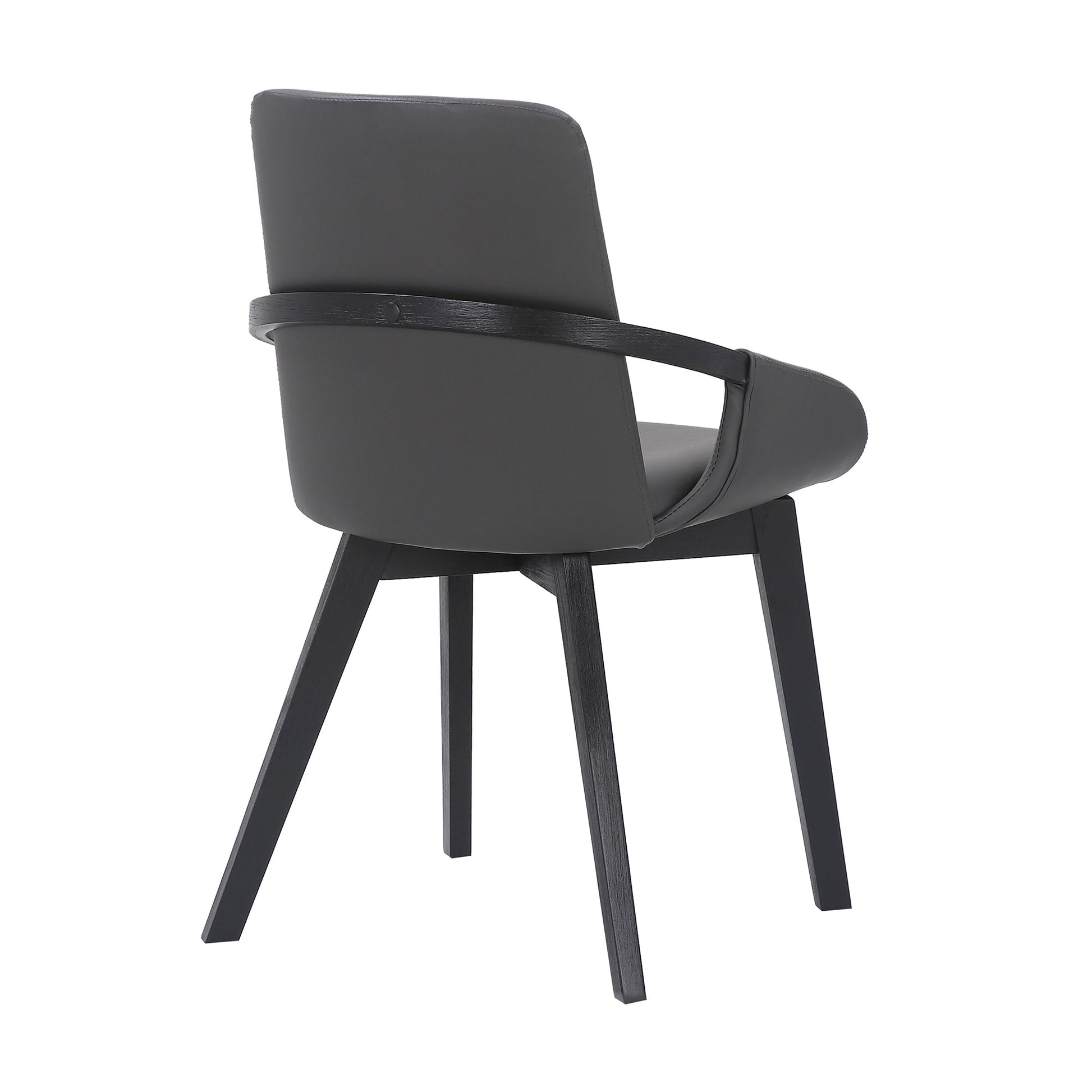 Benzara 19" Gray Leatherette Dining Chair With Bucket Seat