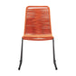 Benzara 19" Orange Fishbone Weaved Metal Dining Chair Set of Two