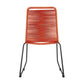 Benzara 19" Orange Fishbone Weaved Metal Dining Chair Set of Two