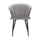 Benzara 20" Gray Contemporary Velvet Dining Chair With Metal Legs