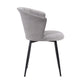 Benzara 20" Gray Contemporary Velvet Dining Chair With Metal Legs