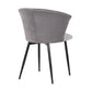 Benzara 20" Gray Contemporary Velvet Dining Chair With Metal Legs