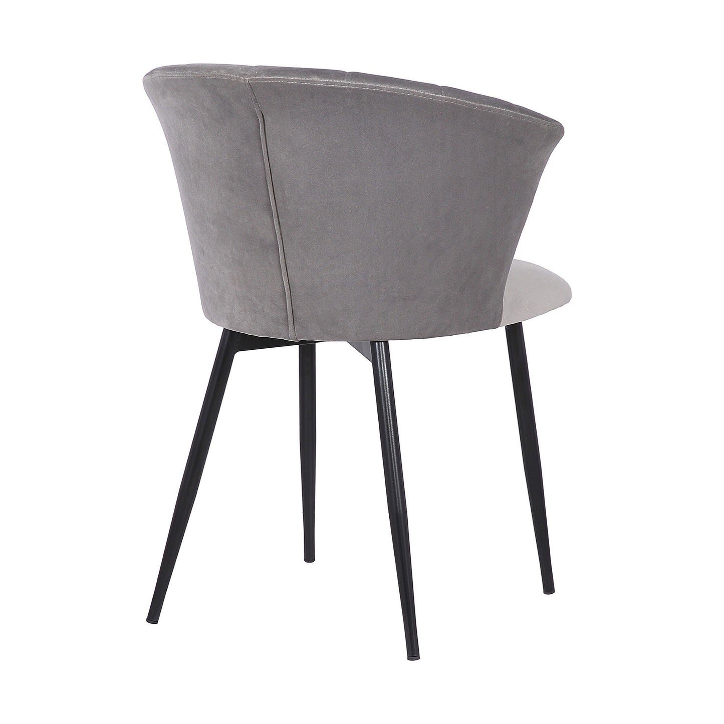 Benzara 20" Gray Contemporary Velvet Dining Chair With Metal Legs