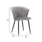 Benzara 20" Gray Contemporary Velvet Dining Chair With Metal Legs