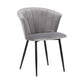 Benzara 20" Gray Contemporary Velvet Dining Chair With Metal Legs