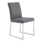 Benzara 20" Gray Leatherette Metal Frame Dining Chair Set of Two