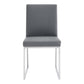 Benzara 20" Gray Leatherette Metal Frame Dining Chair Set of Two