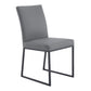 Benzara 20" Gray and Black Leatherette Metal Dining Chair Set of Two