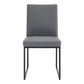 Benzara 20" Gray and Black Leatherette Metal Dining Chair Set of Two