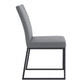 Benzara 20" Gray and Black Leatherette Metal Dining Chair Set of Two