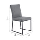 Benzara 20" Gray and Black Leatherette Metal Dining Chair Set of Two