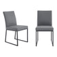 Benzara 20" Gray and Black Leatherette Metal Dining Chair Set of Two