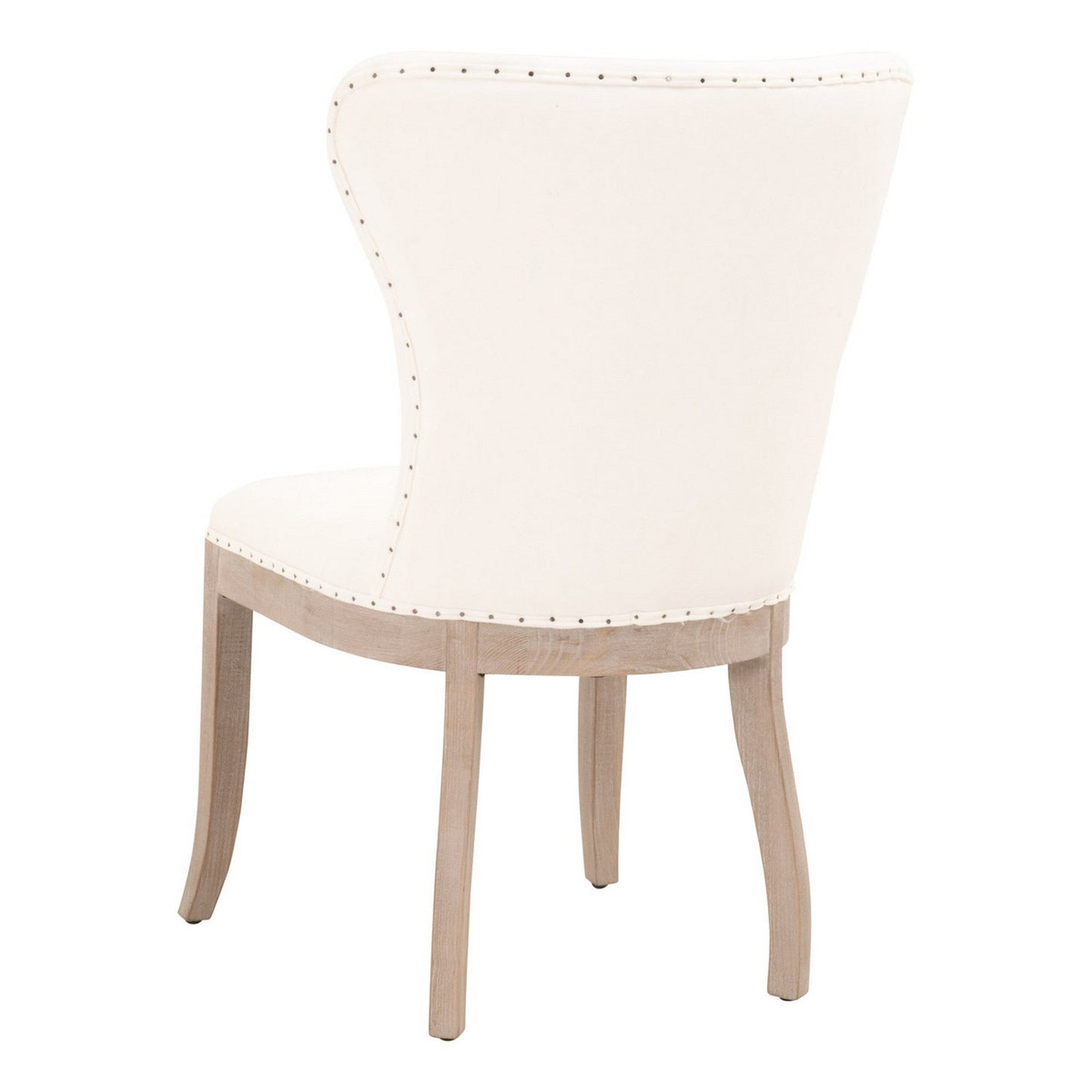 Benzara 20" White Fabric Padded Dining Chair Set of Two