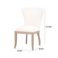 Benzara 20" White Fabric Padded Dining Chair Set of Two