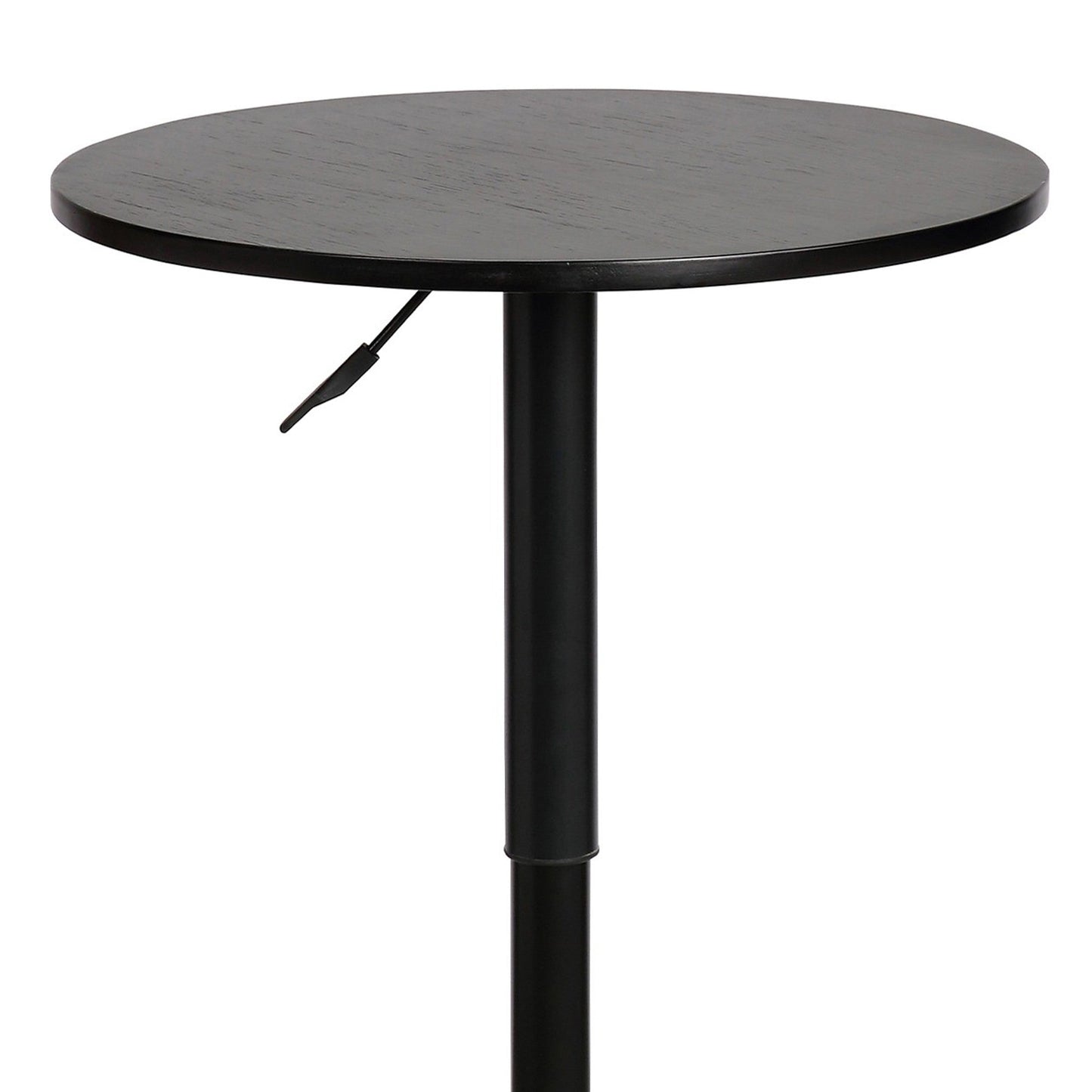 Benzara 24" 24 Inches Round Adjustable Pub Table With Metal Base, Black