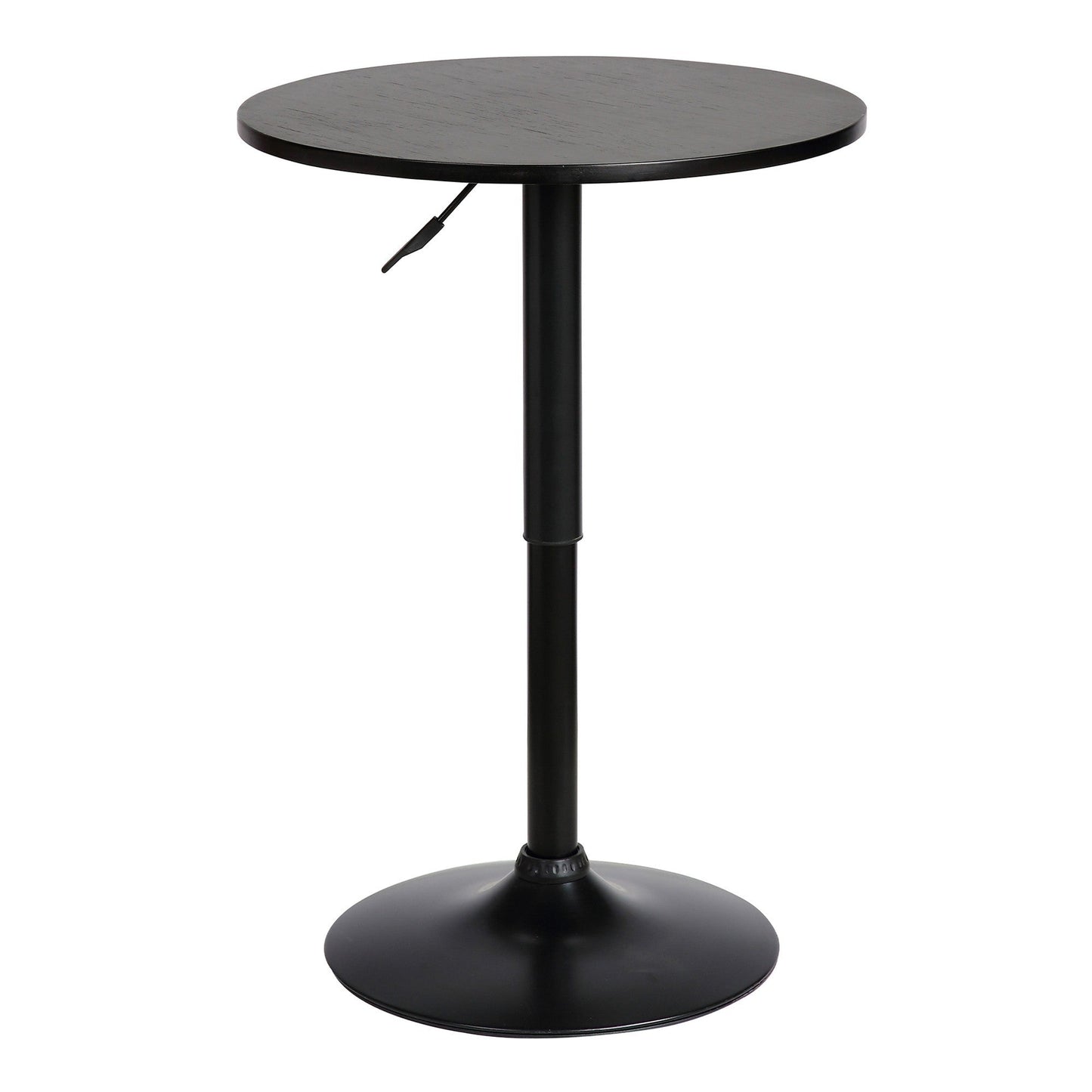 Benzara 24" 24 Inches Round Adjustable Pub Table With Metal Base, Black