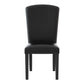 Benzara 25" Black Wooden Side Chair With Leatherette Seat And Back Set of Two