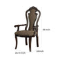 Benzara 25" Walnut Brown Handcrafted Solid Wood Frame Dining Armchair With Open Fiddle Back Set of Two