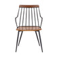 Benzara 26" Brown and Black Wooden Dining Chair With Windsor Back