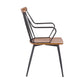 Benzara 26" Brown and Black Wooden Dining Chair With Windsor Back