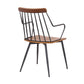 Benzara 26" Brown and Black Wooden Dining Chair With Windsor Back