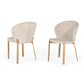 Benzara 32" Beige and Gold Metal And Fabric Dining Chair Set of Two