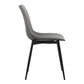 Benzara 32" H x 18" W x 21" L Gray Leatherette Dining Chair With Bucket Seat and Black Metal Legs