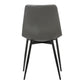 Benzara 32" H x 18" W x 21" L Gray Leatherette Dining Chair With Bucket Seat and Black Metal Legs