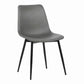 Benzara 32" H x 18" W x 21" L Gray Leatherette Dining Chair With Bucket Seat and Black Metal Legs