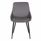 Benzara 33" H x 20" W x 23" L Gray Leatherette Dining Chair With Bucket Seat and Black Metal Legs