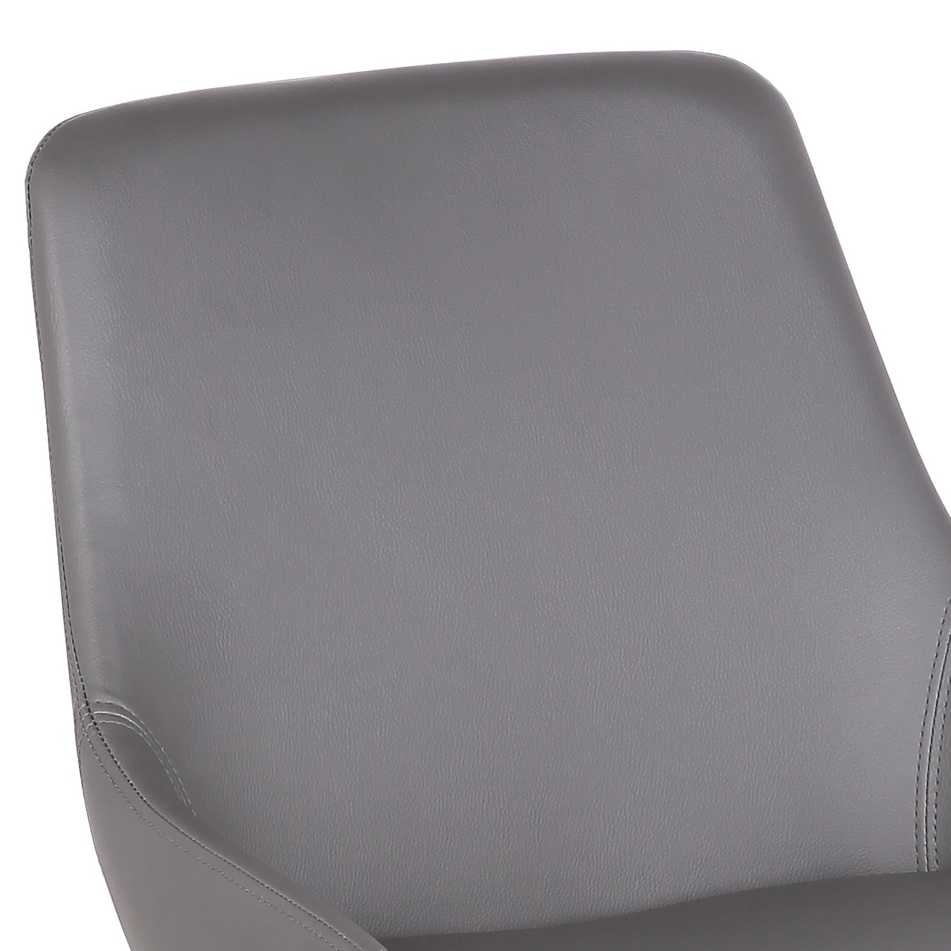 Benzara 33" H x 20" W x 23" L Gray Leatherette Dining Chair With Bucket Seat and Black Metal Legs