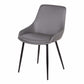 Benzara 33" H x 20" W x 23" L Gray Leatherette Dining Chair With Bucket Seat and Black Metal Legs