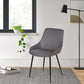 Benzara 33" H x 20" W x 23" L Gray Leatherette Dining Chair With Bucket Seat and Black Metal Legs