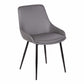 Benzara 33" H x 20" W x 23" L Gray Leatherette Dining Chair With Bucket Seat and Black Metal Legs