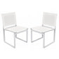 Benzara 33" White Sling Seat Metal Dining Chair Set of Two