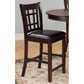 Benzara 41" Dark Cherry Brown Wooden Counter Height Chair With Black Leatherette Seat Set of Two