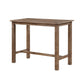 Benzara 47 Inch Rectangular Counter Height Pub Table, Rubberwood, Wire Brush Finish, Oak Brown