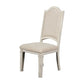 Benzara Antique White Farmhouse Style Dining Chair With Tapered Legs Set of Two