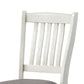 Benzara Antique White Wooden Counter Height Chair With Slatted Back Set of Two