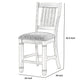 Benzara Antique White Wooden Counter Height Chair With Slatted Back Set of Two