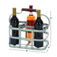 Benzara BM00224 Gray 6-Bottle Farmhouse Metal Wine Holder With Wooden Handle