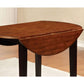 Benzara BM123803 Transitional Style Round Dining Table With Drop Leaf Top, Brown