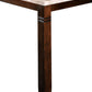 Benzara BM137567 Square Marble Top Counter Height Table With Chamfered Feet, Beige and Brown