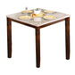 Benzara BM137567 Square Marble Top Counter Height Table With Chamfered Feet, Beige and Brown