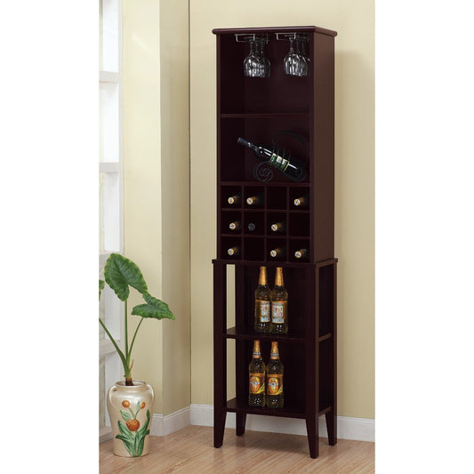 Benzara BM141969 Brown Well Designed Elegant Wine Bar With Wine Racks