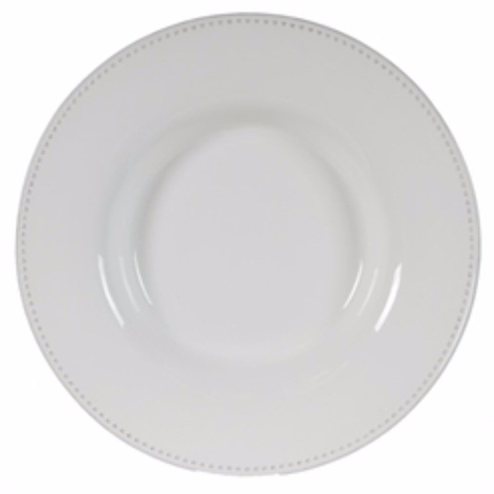 Benzara BM155816 White Enticing Round Decorative Porcelain Plate