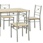 Benzara BM158031 Sturdy Dining Table In A set Of Five, Silver