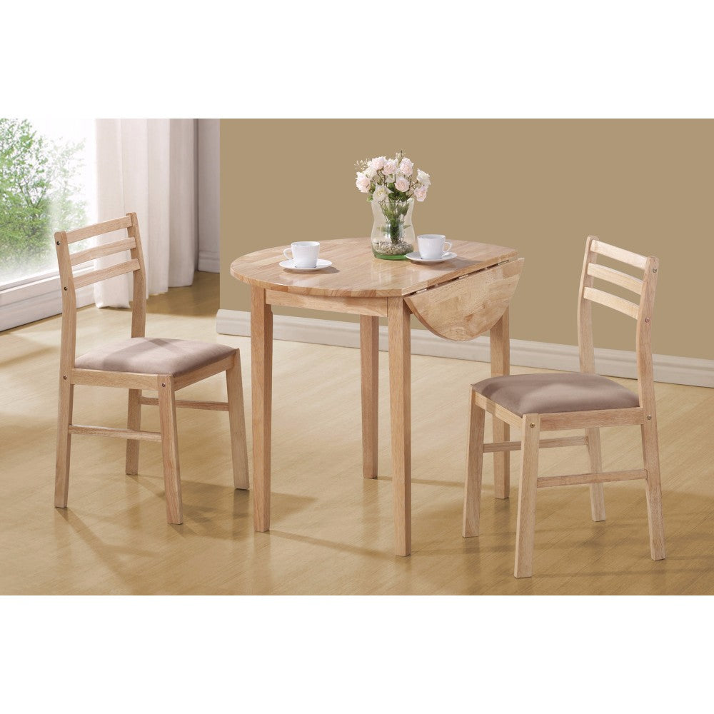 Benzara BM158093 Brown Sophisticated Wooden Table And Chair, Set of 3